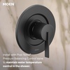 image:imageMoen Cia T2262EPBL PosiTemp Rain Shower 1Handle with EcoPerformance Shower Only Faucet Trim Kit Valve RequiredMatte Black