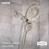 image:imageMoen Engage Matte Black 25 GPM Handheld Showerhead and Rain Shower 2in1 Combo Featuring Magnetic Docking System and Metal Hose 26009BLSpot Resist Brushed Nickel