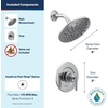 image:imageMoen Gibson Chrome PosiTemp Pressure Balancing Modern Shower Trim with 8Inch Rain Shower Head Valve Required T3002EPChrome