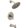 image:imageMoen Gibson Chrome PosiTemp Pressure Balancing Modern Tub and Shower Trim with 8Inch Rainshower Valve Required T3003EPBrushed Nickel