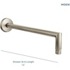 image:imageMoen S110BL ArrisPremium 14Inch Rainshower Straight Shower Arm and Flange for Overhead Shower head 212 Inch Square Matte BlackBrushed Nickel