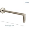 image:imageMoen S110BL ArrisPremium 14Inch Rainshower Straight Shower Arm and Flange for Overhead Shower head 212 Inch Square Matte BlackBrushed Nickel