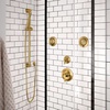 image:imageMoen S112BG Waterhill 10Inch Single Function Rainshower Showerhead with Immersion Rainshower Technology Brushed Gold