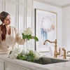image:imageMoen S3945SRS Traditional Deck Mounted Kitchen Soap Dispenser with Above the Sink Refillable Bottle Spot Resist StainlessBrushed Gold