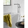 image:imageMoen S905BN 90 Degree OneHandle Freestanding Floor Mount Tub Filler with Handshower Brushed NickelBrushed Nickel
