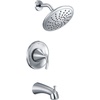 image:imageMoen T2843EP Glyde Tub Shower Faucet System with Rainshower Showerhead without Valve ChromeChrome