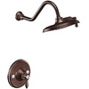 image:imageMoen TS32102EPBL Weymouth PosiTemp Shower Trim Kit Valve Required including 9Inch 2Spray EcoPerformance Rainshower Matte BlackBrushed Gold