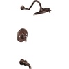 image:imageMoen TS32104BL Weymouth PosiTemp Tub and Shower Trim Kit Valve Required including 9Inch 2Spray Rainshower Matte BlackOil Rubbed Bronze