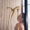 image:imageMoen Verso Brushed Nickel EightFunction 7 Wide Spray Shower Head and Detachable Handshower Combo with 72 Hose 220C3BNBrushed Gold