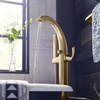 image:imageMoen Voss Brushed Gold OneHandle Freestanding Floor Mount Tub Filler with Handshower 695BGBrushed Gold