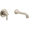 image:imageGlyde Brushed Nickel Single Handle Wall Mount Tub Filler High Flow Tub Faucet with 10 Spout Reach WT371BNPolished Nickel