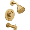 image:imageMoen Align Brushed Gold PosiTemp Pressure Balancing Modern Shower Trim Kit Featuring Showerhead Lever Handle and Tub Spout Valve Required T2193BGPack of 1