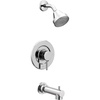 image:imageMoen Align Chrome PosiTemp Pressure Balancing Modern Tub and Shower Trim Kit Featuring Shower Head Lever Handle and Tub Spout Valve Required T2193Chrome