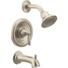 image:imageMoen Brantford Brushed Nickel PosiTemp Pressure Balancing EcoPerformance HighPressure Shower Trim Kit with Showerhead Lever Handle and Tub Spout Valve Required T2153EPBNBrushed Nickel