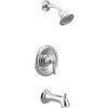 image:imageMoen Brantford Brushed Nickel Pressure Balancing Modern Bathtub and Shower Trim Kit with Shower Head Shower Handle and Tub Spout Shower Faucet Set PosiTemp Valve Required T2153BNChrome