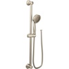 image:imageMoen Brushed Nickel High Single Function Pressure Handheld Showerhead with 69InchLong Hose and 24Inch Slide Bar 3668EPBNBrushed Nickel