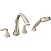 image:imageMoen Eva Chrome TwoHandle Deck Mount Roman Tub Faucet Trim Kit with Single Function Handshower Valve Required T944Brushed Nickel