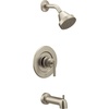 image:imageMoen Gibson Brushed Nickel Pressure Balancing EcoPerformance Modern Shower Trim Featuring Single Function Showerhead Handle and Tub Spout PosiTemp Valve Required T2903EPBN