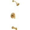 image:imageMoen Greenfield Brushed Gold EcoPerformance Bathtub and Shower Faucet with Showerhead Shower Lever Handle and Tub Spout Valve Required T2223EPBG