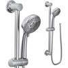 image:imageMoen Matte Black EcoPerformance 4Spray Pattern Detachable Handheld Showerhead with 69InchLong Hose and 30Inch Slide Bar 3669EPBLChrome