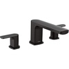 image:imageMoen Rizon Brushed Nickel TwoHandle Deck Mount Modern Roman Tub Faucet Trim Valve Required T935BNMatte Black