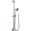 image:imageMoen S12107EPNL Weymouth Traditional EcoPerformance Handshower Handheld Shower with 30Inch Slide Bar and 69Inch Metal Hose Polished NickelBrushed Nickel