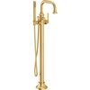 image:imageMoen S44507BG Colinet OneHandle Traditional Freestanding Floor Mount Tub Filler with Handshower Brushed GoldBrushed Gold