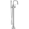 image:imageMoen S44507BG Colinet OneHandle Traditional Freestanding Floor Mount Tub Filler with Handshower Brushed GoldChrome