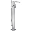 image:imageMoen S905BN 90 Degree OneHandle Freestanding Floor Mount Tub Filler with Handshower Brushed NickelChrome