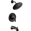 image:imageMoen T2843EP Glyde Tub Shower Faucet System with Rainshower Showerhead without Valve ChromeMatte Black