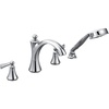 image:imageMoen T654BN Wynford TwoHandle Diverter Roman Tub Faucet Includes Hand Shower without Valve Brushed NickelChrome