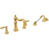 image:imageMoen TS21104 Weymouth TwoHandle Roman Tub Faucet Trim Kit with Handshower Valve Required ChromeBrushed Gold