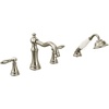 image:imageMoen TS21104 Weymouth TwoHandle Roman Tub Faucet Trim Kit with Handshower Valve Required ChromePolished Nickel