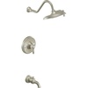 image:imageMoen TS32104BL Weymouth PosiTemp Tub and Shower Trim Kit Valve Required including 9Inch 2Spray Rainshower Matte BlackBrushed Nickel