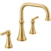 image:imageMoen TS44503BG Colinet Two Handle Arc DeckMount Roman Tub Faucet Trim with Lever Handles Valve Required Brushed GoldBrushed Gold