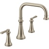 image:imageMoen TS44503BG Colinet Two Handle Arc DeckMount Roman Tub Faucet Trim with Lever Handles Valve Required Brushed GoldBrushed Nickel