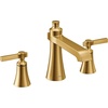 image:imageMoen TS927BN Flara 2Handle Deck Mount Cross Handle Roman Tub Faucet Trim Kit Valve Required Brushed NickelBrushed Gold