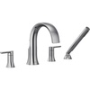 image:imageMoen TS983BL Doux TwoHandle High Arc DeckMount Roman Tub Faucet Trim with Handshower Valve Required Matte BlackChrome