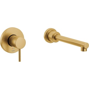 image:imageAlign Brushed Nickel Single Handle Wall Mount Tub Filler High Flow Tub Faucet with 10 Spout Reach WT391BNBrushed Gold