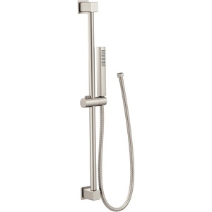 image:imageMoen 3988EPSRN OneFunction EcoPerformance Modern Handshower with 30Inch Slide Bar and 69Inch Hose Spot Resist Brushed NickelSpot Resist Brushed Nickel