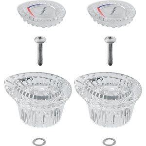 image:imageMoen 96797 Chateau Collection Replacement Tub and Shower Faucet Knob Handle Kit Chrome and White InsertPack of 2