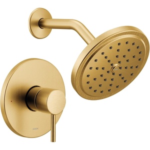image:imageMoen Align Brushed Gold MCORE 3Series Shower Trim Kit with Wide Showerhead and Lever Handle Valve Required UT3292BGBrushed Gold