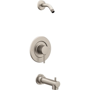 image:imageMoen Align Brushed Nickel PosiTemp Pressure Balancing Modern Tub and Shower Trim Kit without Showerhead Valve Required T2193NHBNBrushed Nickel