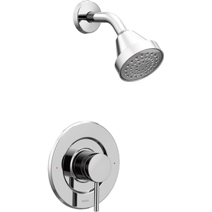 image:imageMoen Align Matte Black PosiTemp Pressure Balancing EcoPerformance Modern Shower Trim Kit Valve Required T2192EPBLChrome
