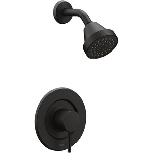 image:imageMoen Align Matte Black PosiTemp Pressure Balancing EcoPerformance Modern Shower Trim Kit Valve Required T2192EPBLMatte Black