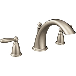 image:imageMoen Brantford Brushed Nickel TwoHandle Deck Mount Roman Tub Faucet Trim Kit Valve Required T933BNBrushed Nickel