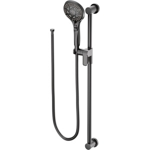 image:imageMoen Brushed Nickel 5Function Massaging Handshower with Toggle Pause Includes 30Inch Slide Bar and 69Inch Hose 3671EPBNMatte Black