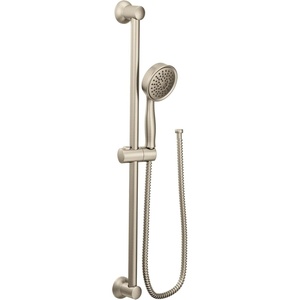 image:imageMoen Brushed Nickel High Single Function Pressure Handheld Showerhead with 69InchLong Hose and 24Inch Slide Bar 3668EPBNBrushed Nickel
