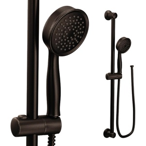 image:imageMoen Brushed Nickel High Single Function Pressure Handheld Showerhead with 69InchLong Hose and 24Inch Slide Bar 3668EPBNOil Rubbed Bronze
