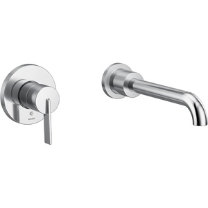 image:imageMoen Cia Brushed Gold Single Handle Wall Mount Tub Filler High Flow Tub Faucet with 10 Spout Reach WT6221BGChrome